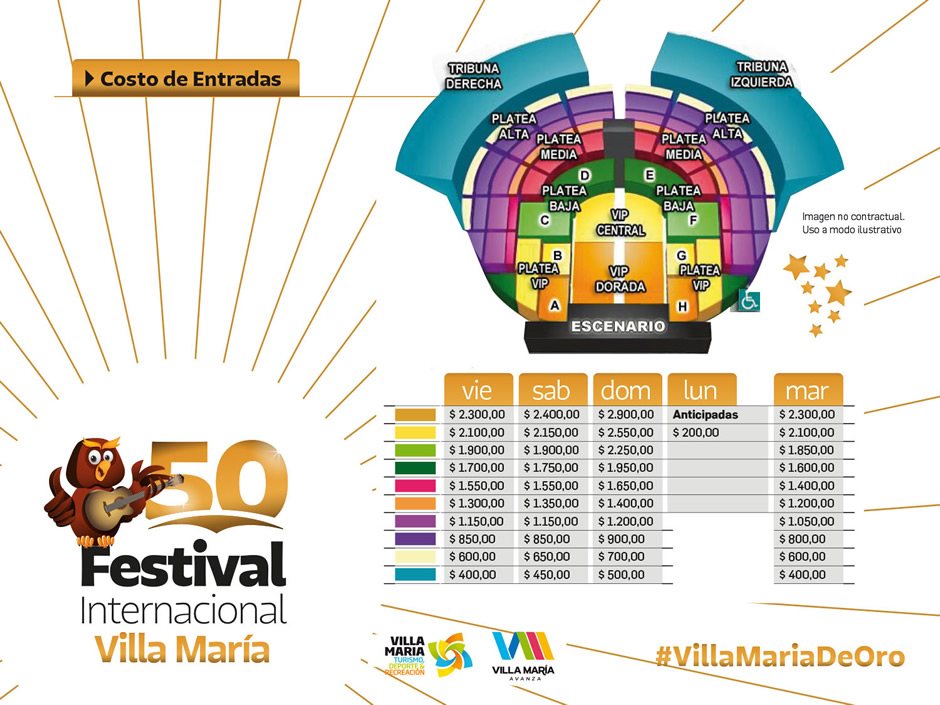 Festival de Peñas Villa María. Precios 2017 
